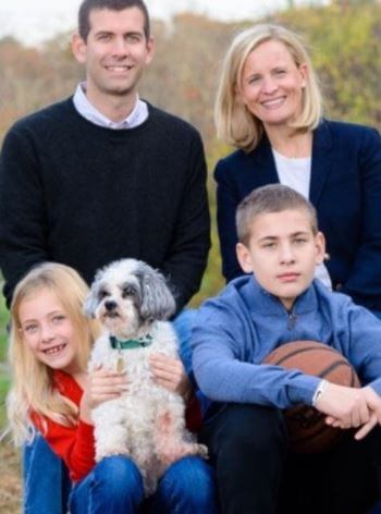 Tracy Wilhelmy Stevens with her family.
